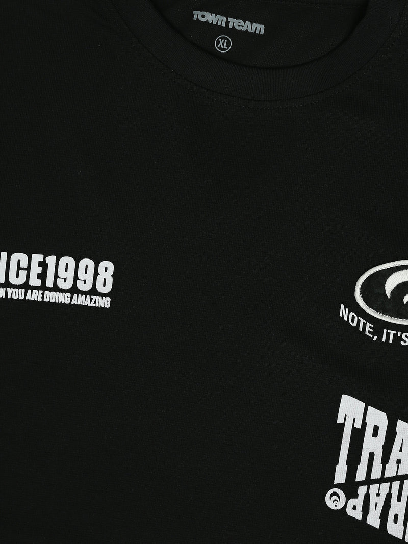 T-shirt Homme Oversize à Imprimés Typographiques Streetwear - TSH25SPRO20276TM1