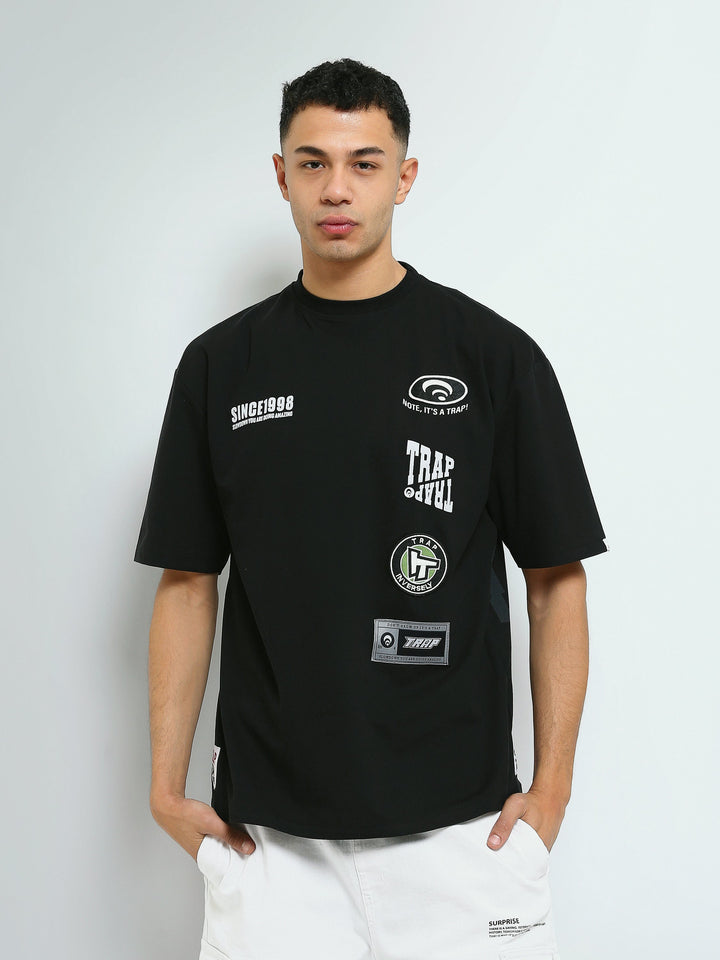 T-shirt Homme Oversize à Imprimés Typographiques Streetwear - TSH25SPRO20276TM1