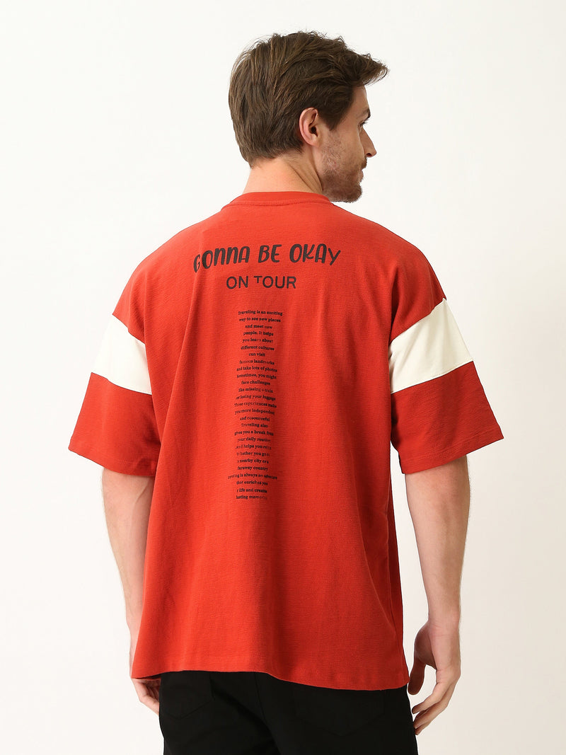 T-Shirt Homme Oversize à Imprimé et Manches Contrastées - TSH25SPRO20294TM1
