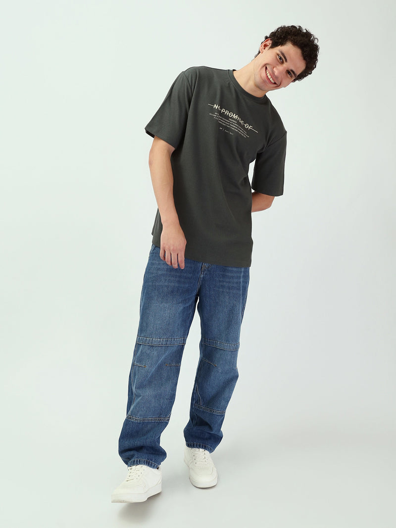T-shirt Homme Oversize Imprimé avec Col Rond - TSH25SPRO20305TM1