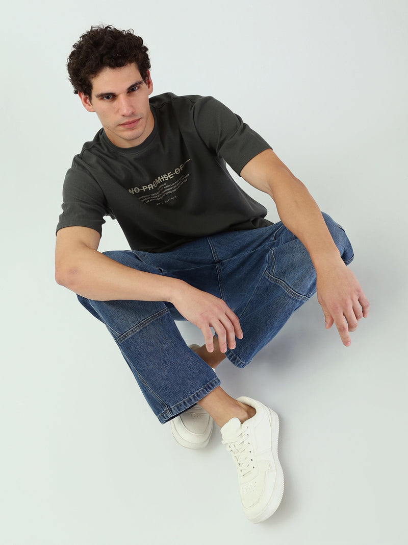 T-shirt Homme Oversize Imprimé avec Col Rond - TSH25SPRO20305TM1