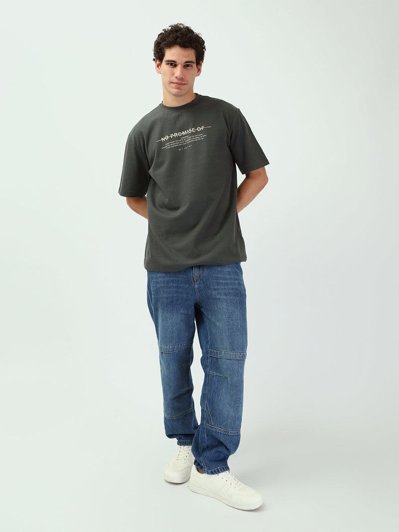 T-shirt Homme Oversize Imprimé avec Col Rond - TSH25SPRO20305TM1