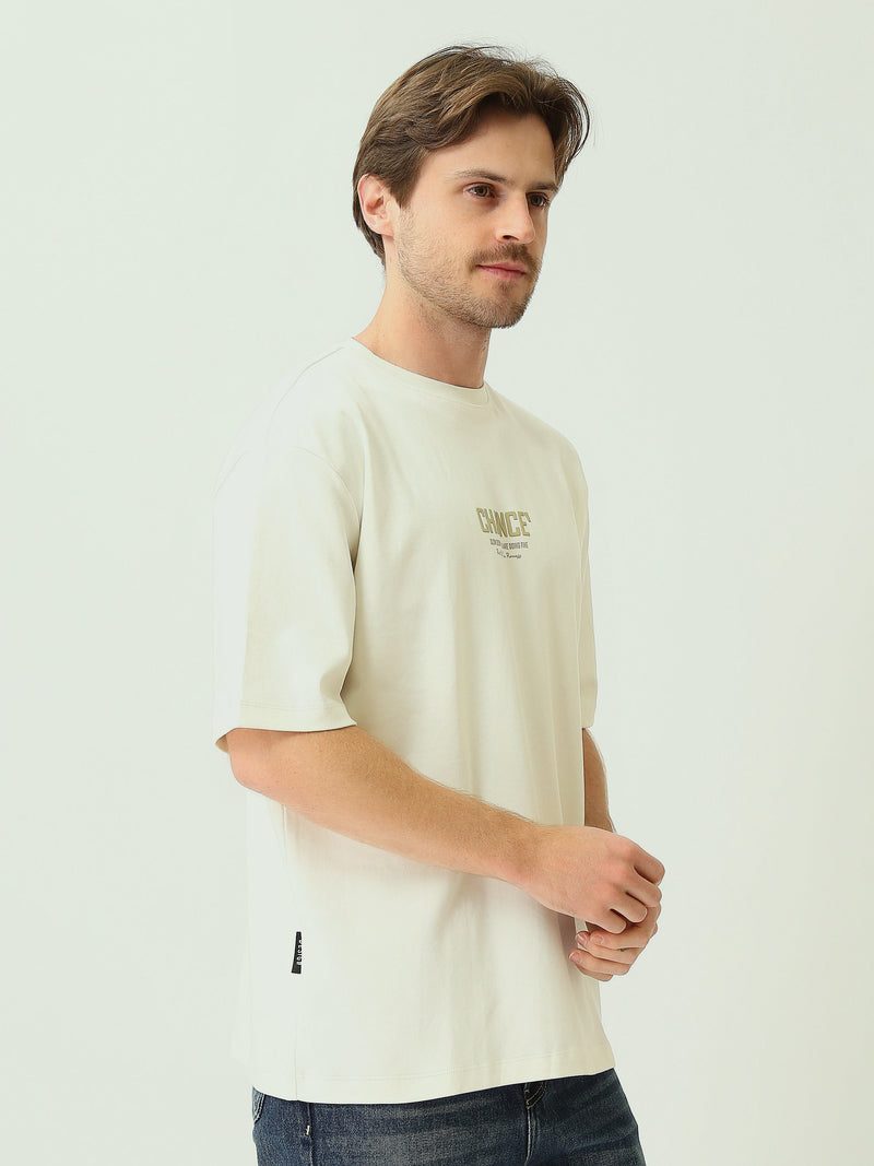 T-Shirt Homme Oversize à Manches Courtes avec Imprimé Minimaliste - TSH25SPRO20320TM1