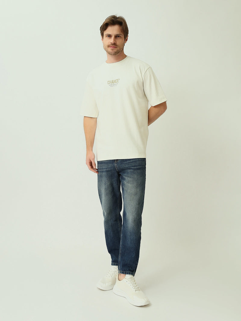 T-Shirt Homme Oversize à Manches Courtes avec Imprimé Minimaliste - TSH25SPRO20320TM1