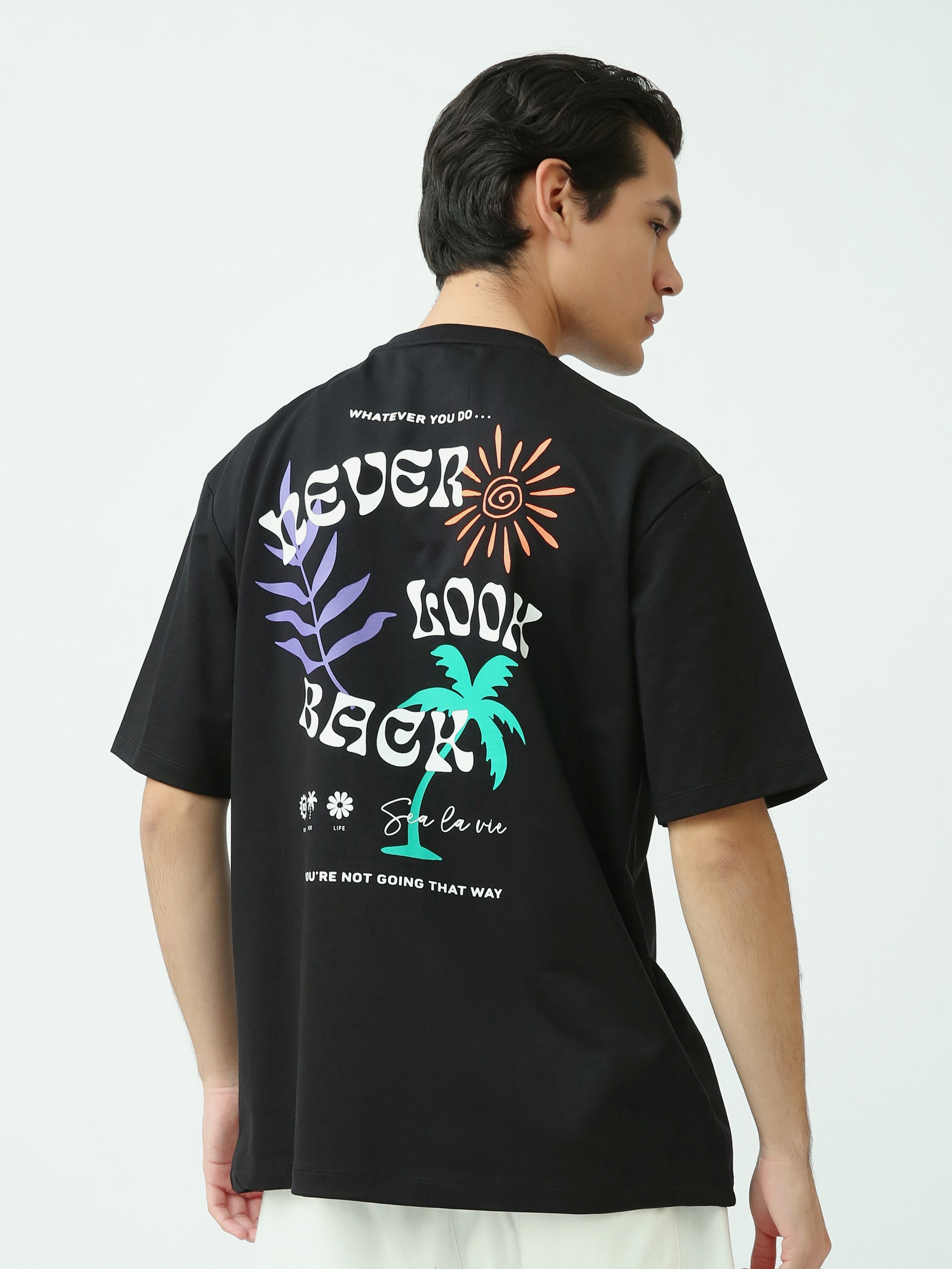 T-shirt Homme Noir Imprimé Graphique – Style Urbain Décontracté - TSH25SPRO20324TM1