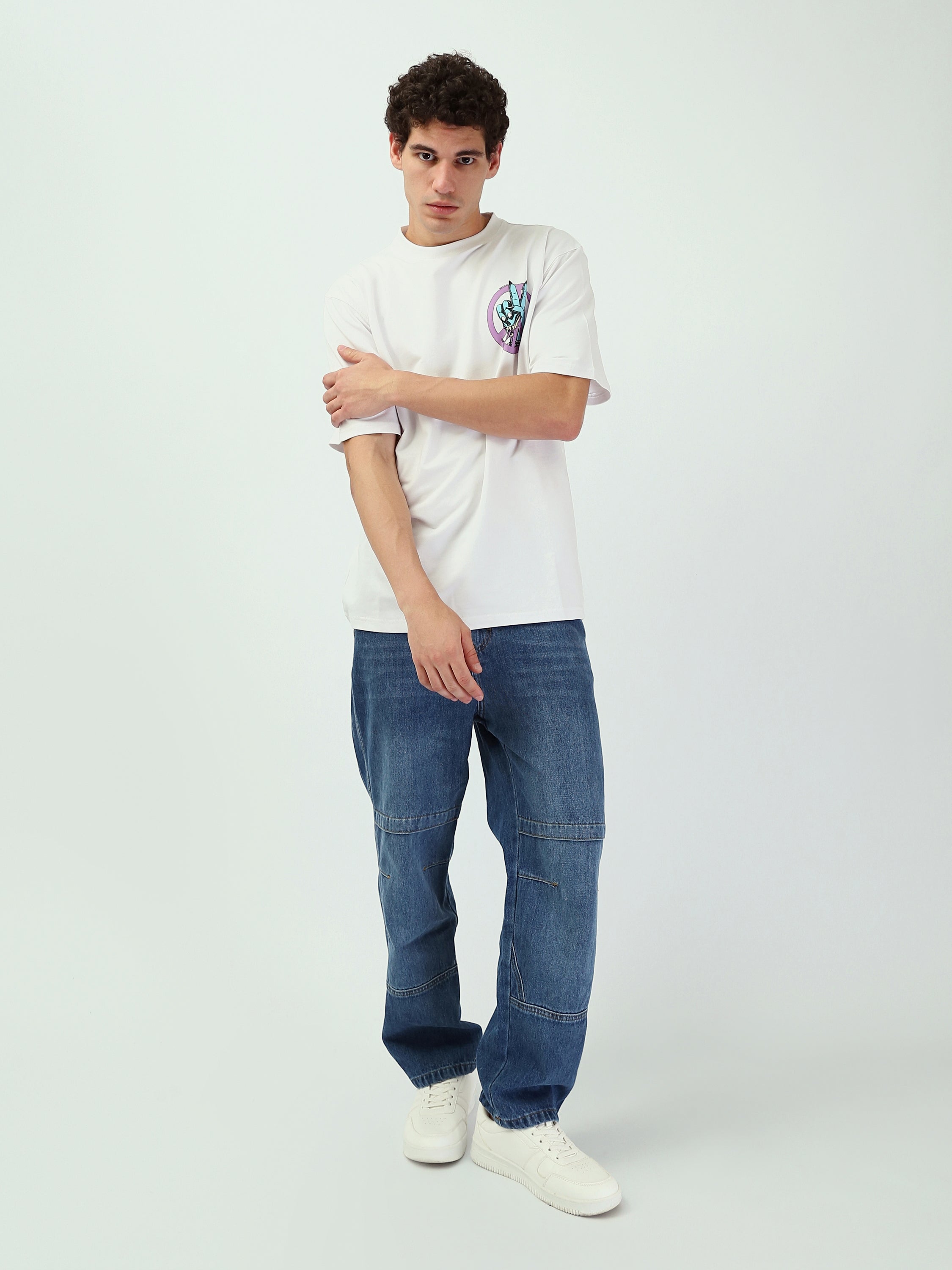T-Shirt Homme Oversize à Imprimé Graphique Streetwear - TSH25SPRO20326TM1