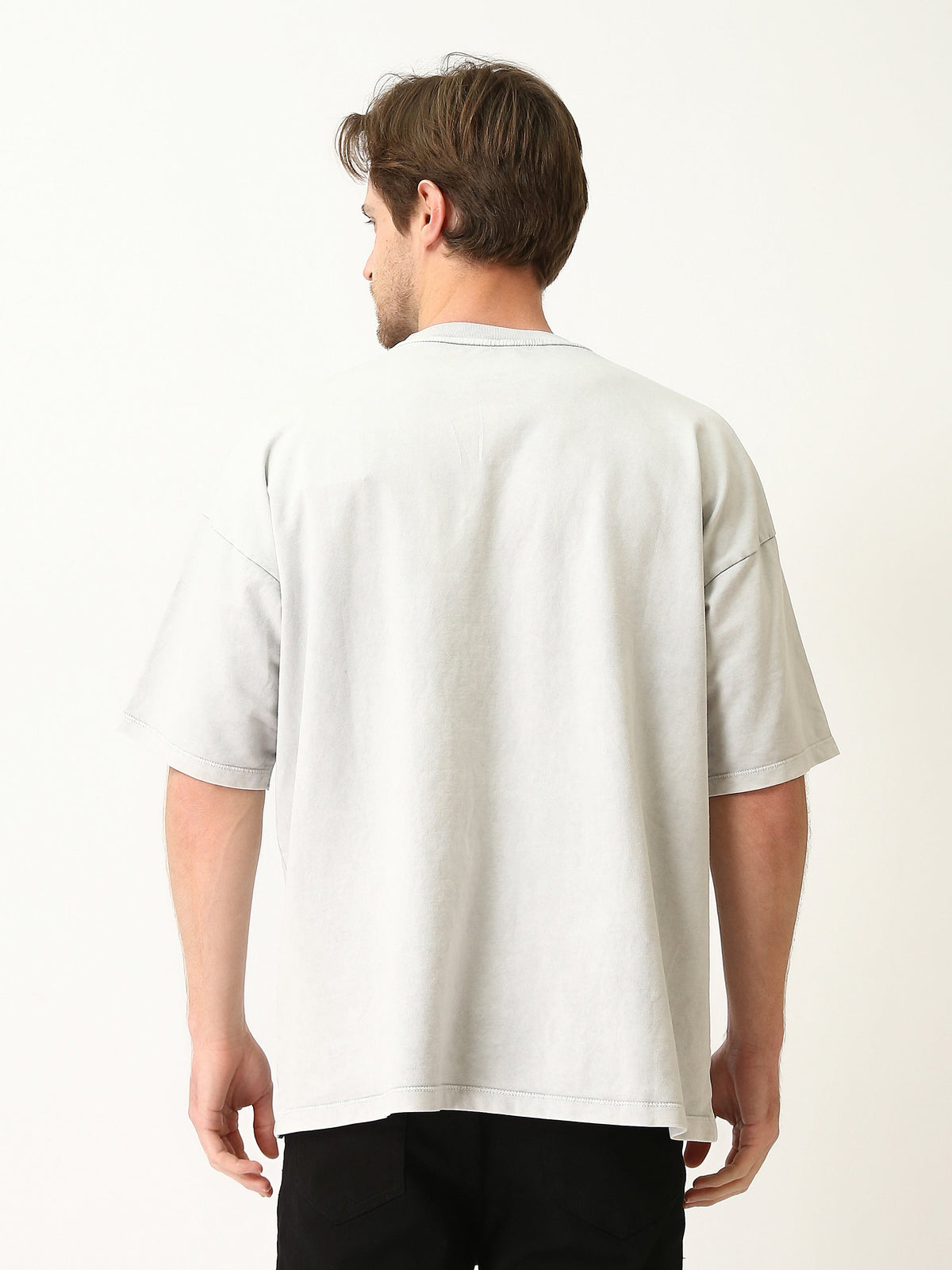 T-Shirt Homme Oversize à Manches Contrastées et Imprimé Graphique - TSH25SPRO20353TM1