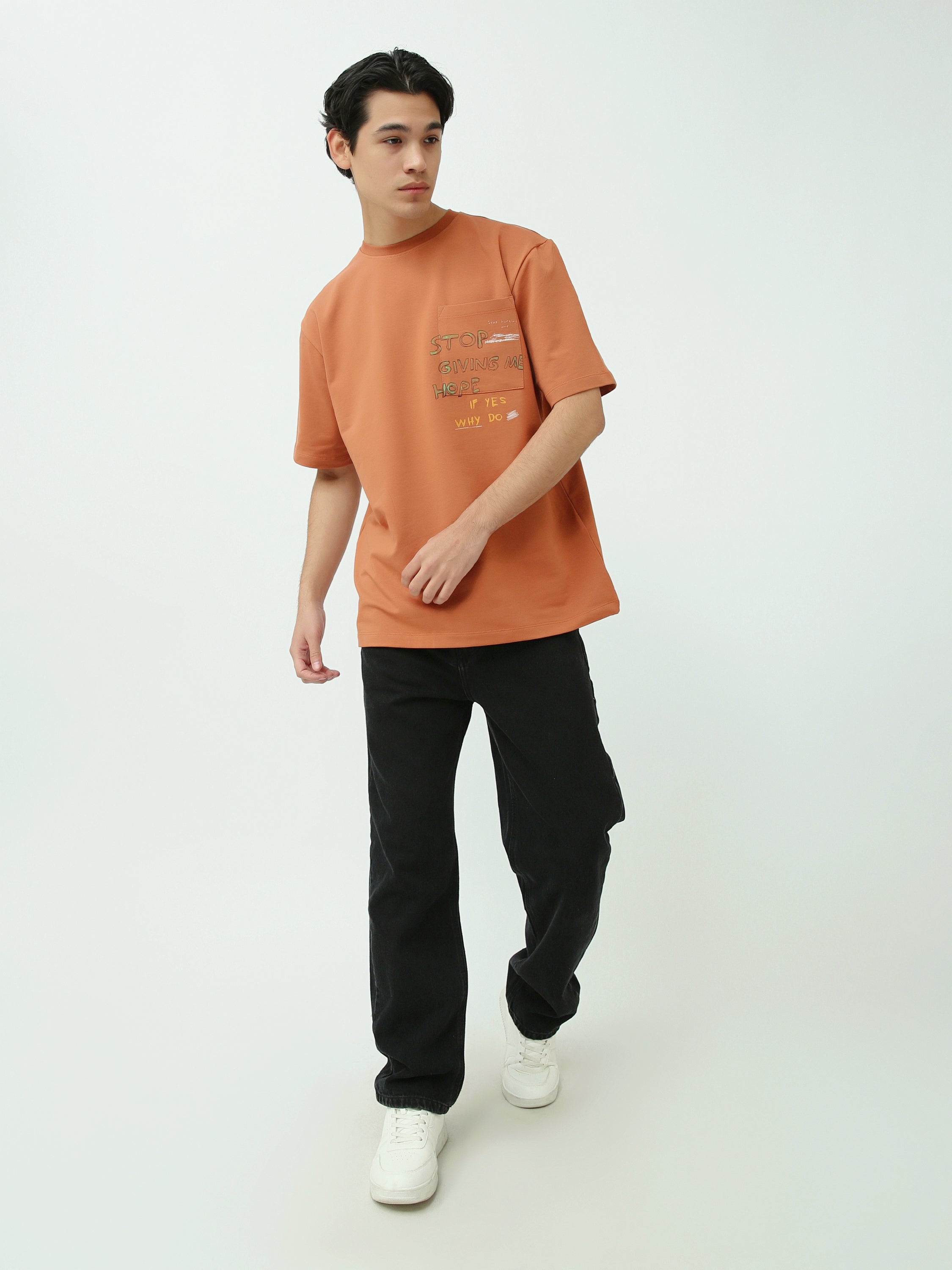 T-shirt homme manches courtes avec poche imprimée – Style urbain moderne - TSH25SPRO20356TM1