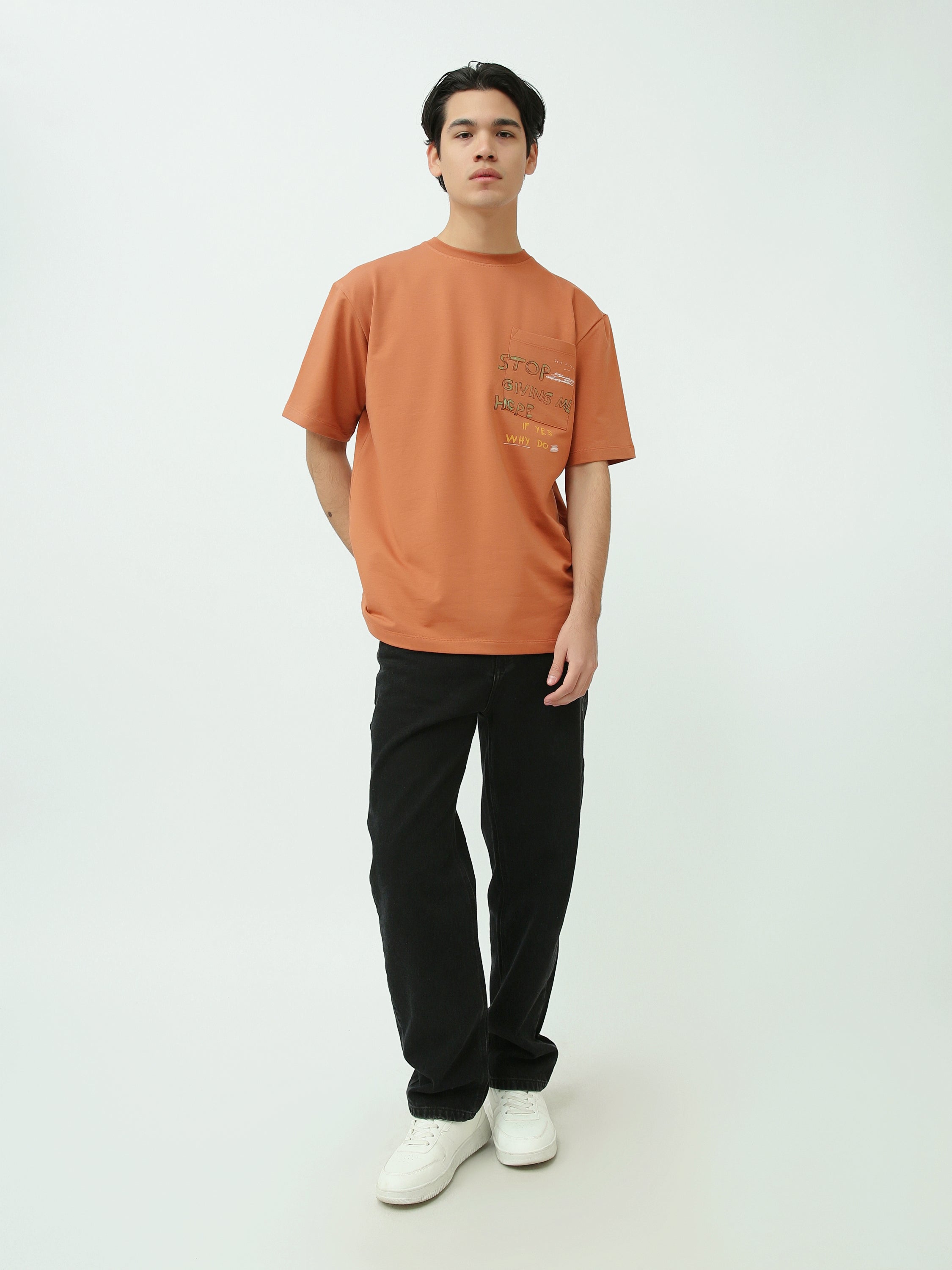 T-shirt homme manches courtes avec poche imprimée – Style urbain moderne - TSH25SPRO20356TM1