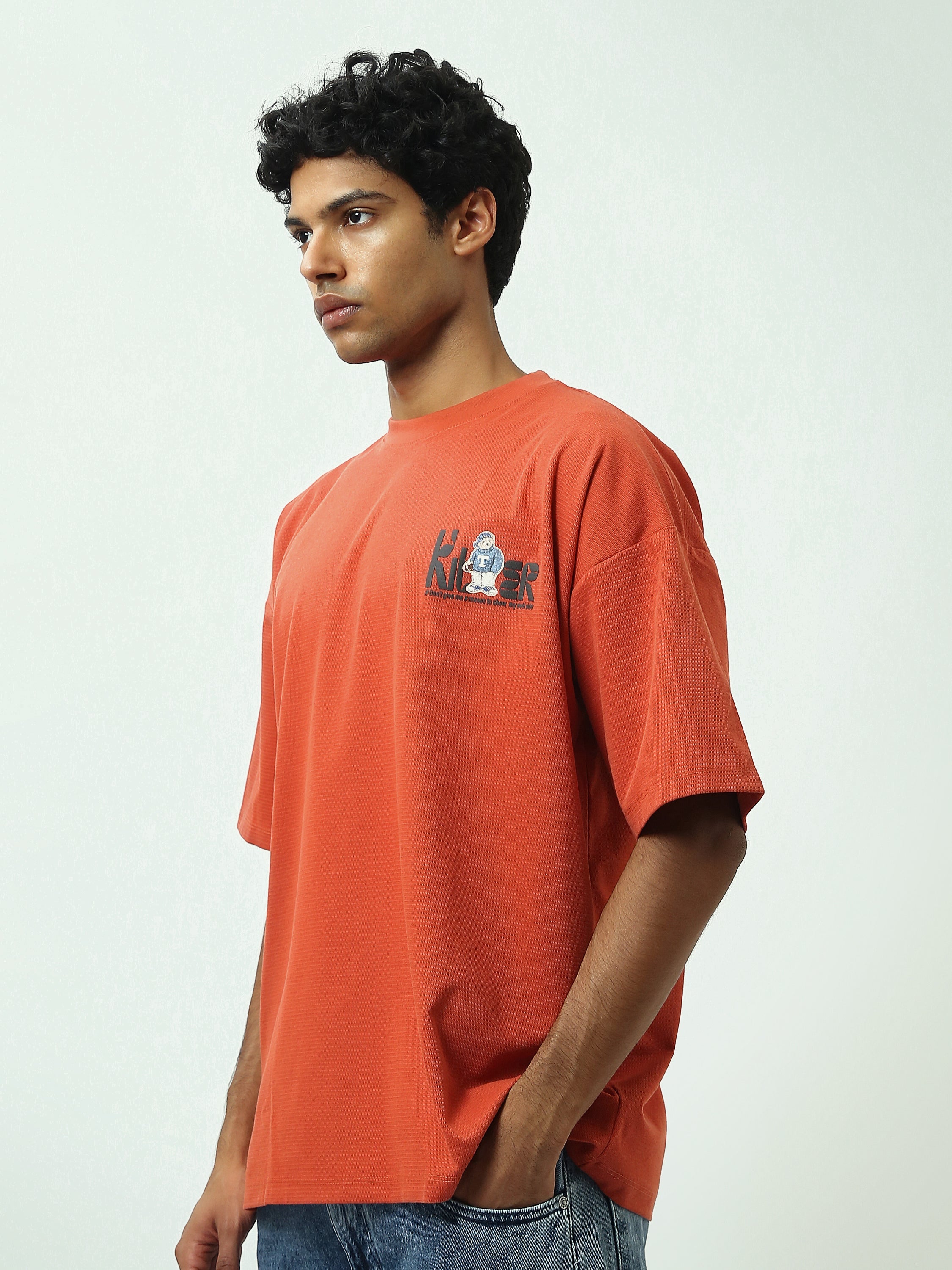 T-shirt Oversize Homme à Petit Imprimé Graphique - TSH25SPRO20387TM1