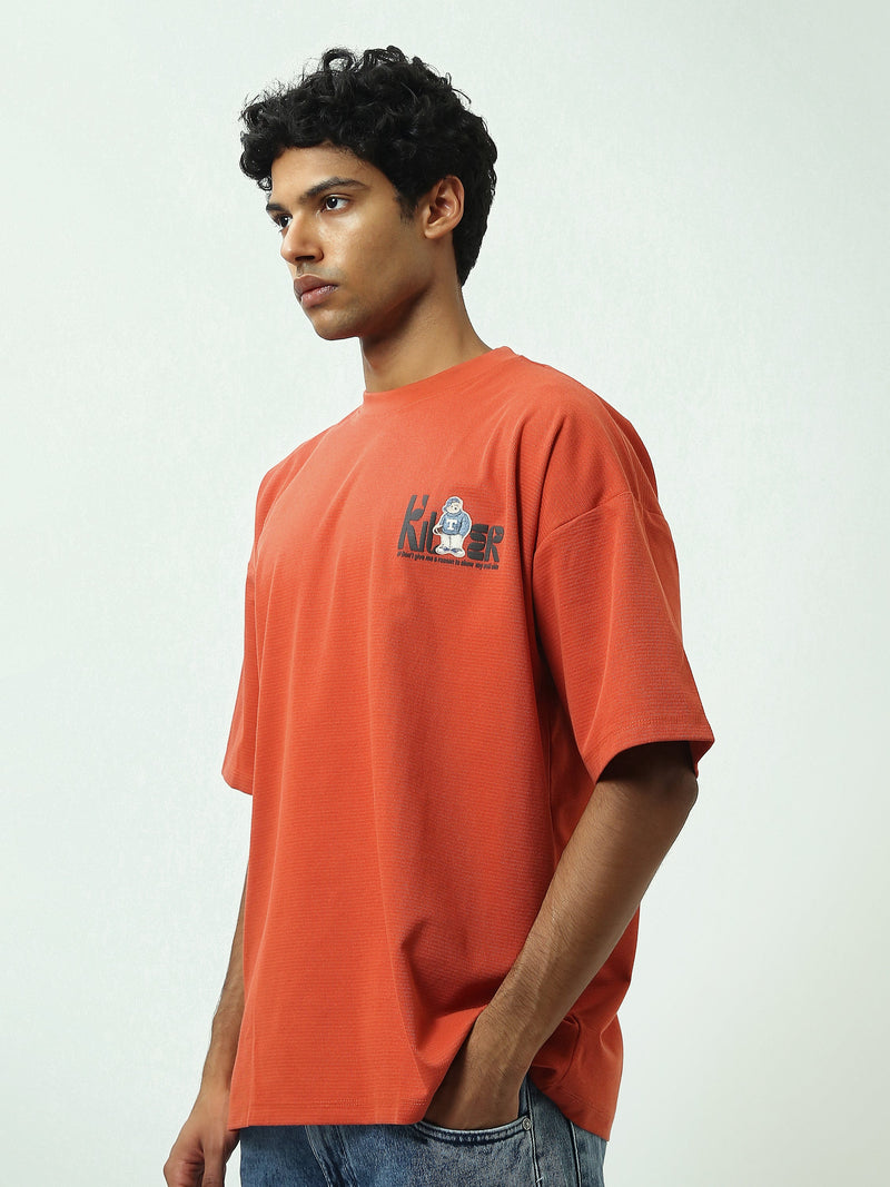 T-shirt Oversize Homme à Petit Imprimé Graphique - TSH25SPRO20387TM1
