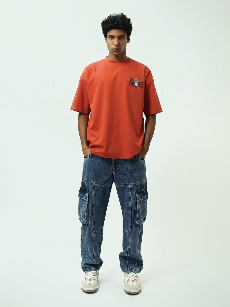 T-shirt Oversize Homme à Petit Imprimé Graphique - TSH25SPRO20387TM1