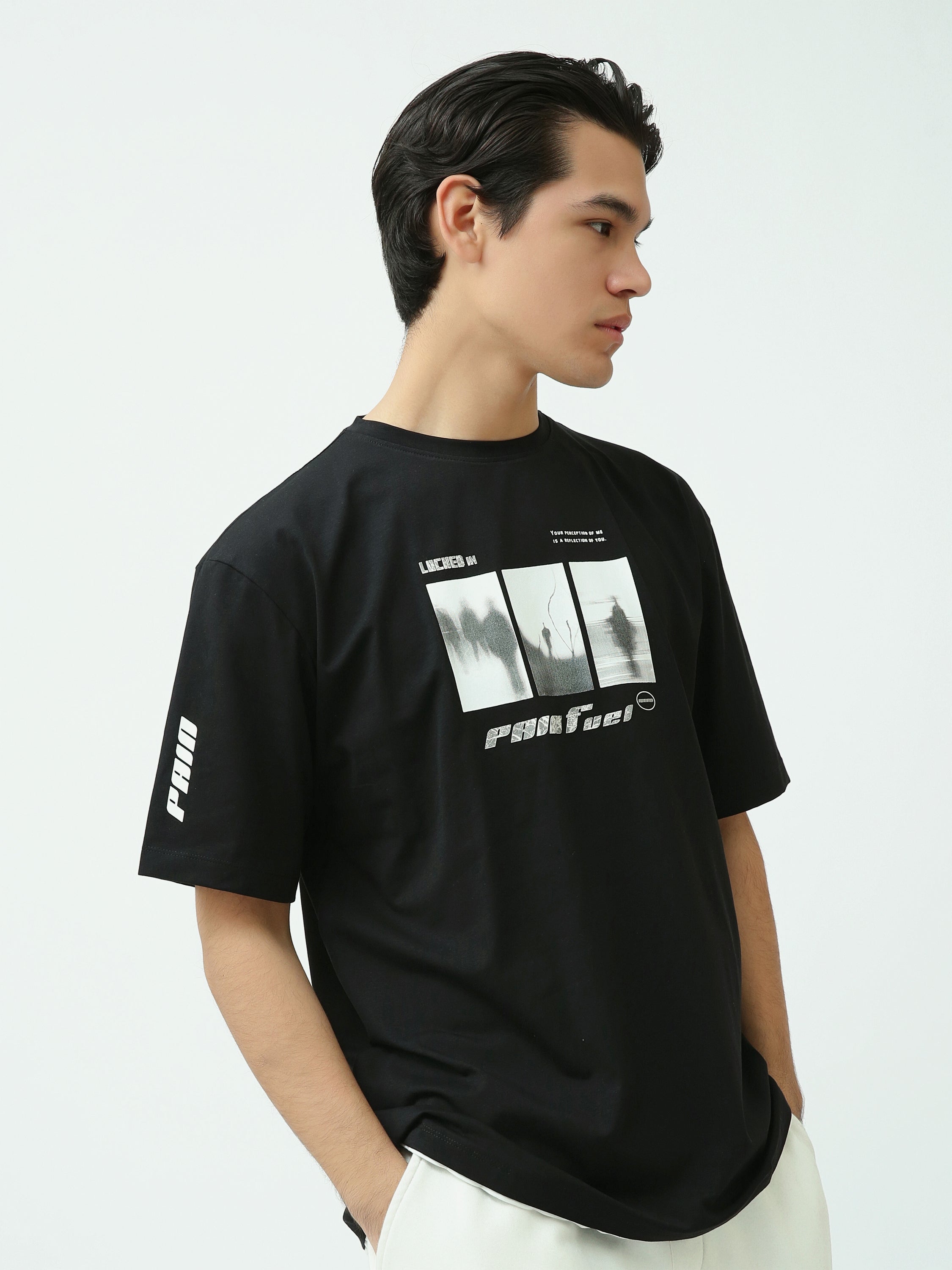 T-Shirt Homme Oversize à Imprimé Photo Graphique Streetwear - TSH25SPRO20394TM1