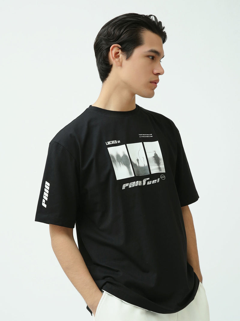 T-Shirt Homme Oversize à Imprimé Photo Graphique Streetwear - TSH25SPRO20394TM1
