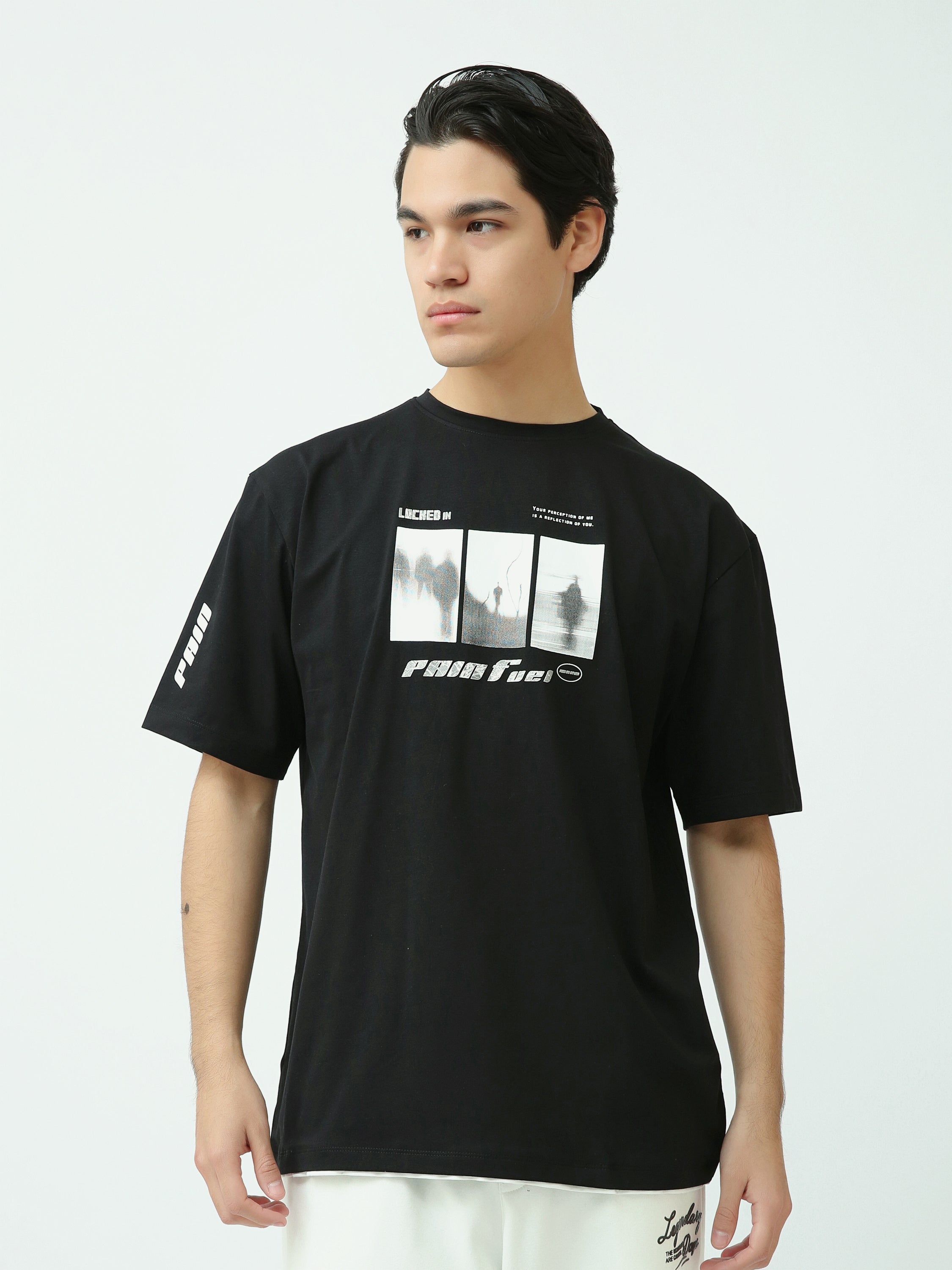 T-Shirt Homme Oversize à Imprimé Photo Graphique Streetwear - TSH25SPRO20394TM1