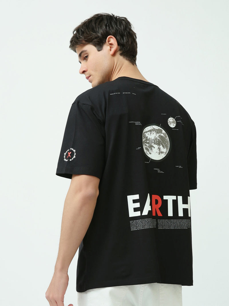 T-shirt Homme Noir Imprimé “Rise Again” – Style Urbain Moderne - TSH25SPRO20395TM1