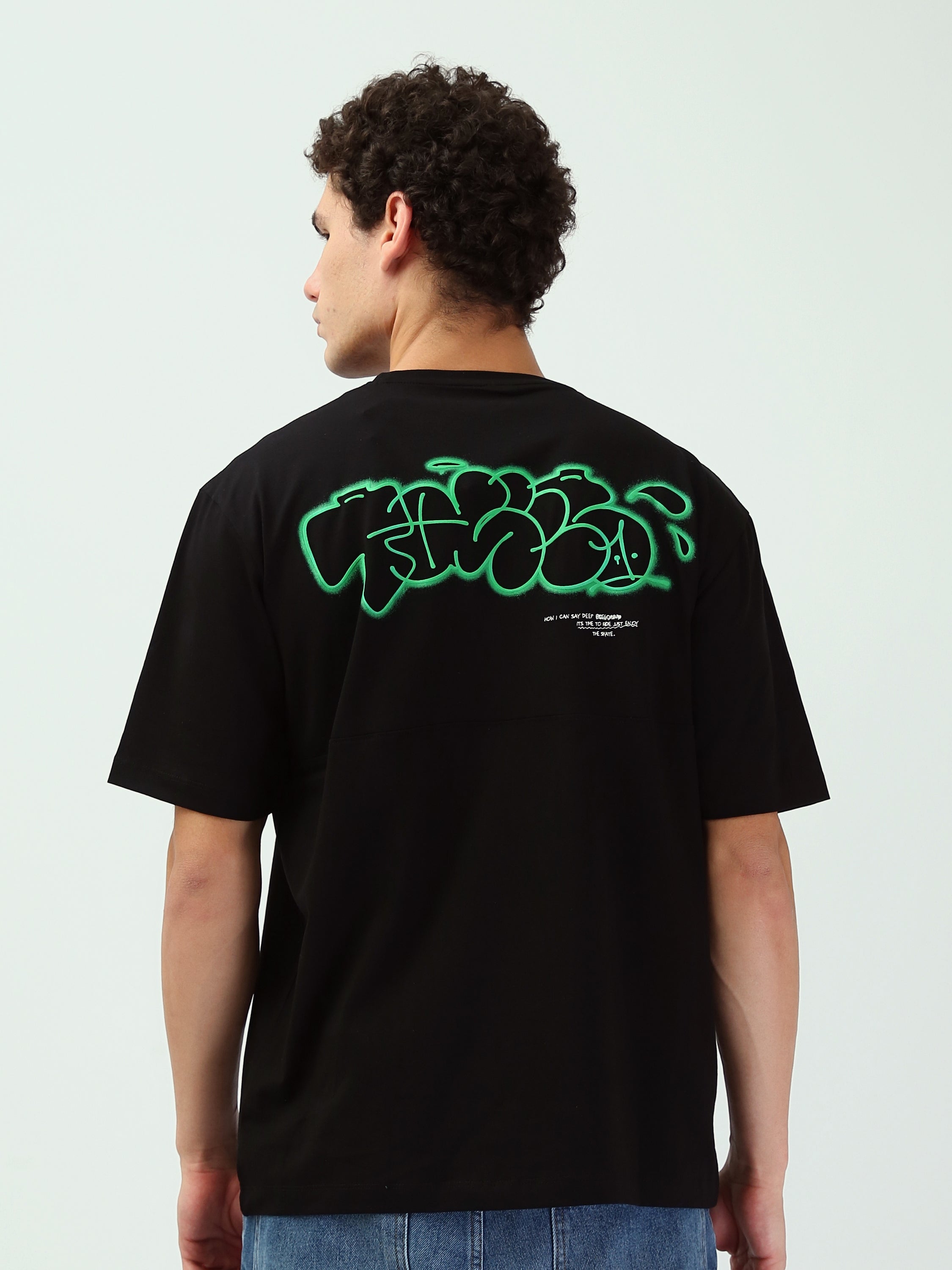 T-shirt Homme Oversize Imprimé Streetwear à Manches Courtes - TSH25SPRO20398TM1