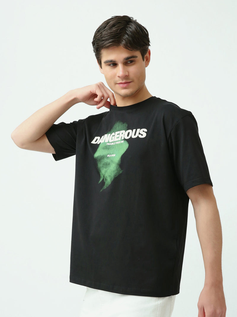 T-Shirt Homme Oversize à Imprimé Graphique Abstrait - TSH25SPRO20401TM1