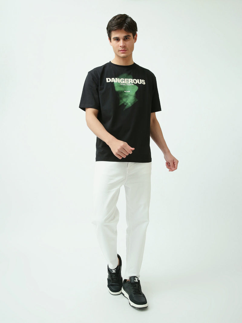 T-Shirt Homme Oversize à Imprimé Graphique Abstrait - TSH25SPRO20401TM1