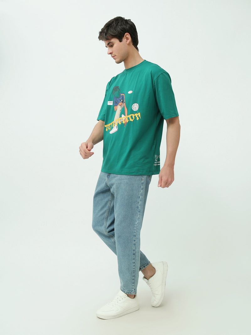T-Shirt Homme Oversize à Imprimé Illustration Streetwear - TSH25SPRO20407TM1
