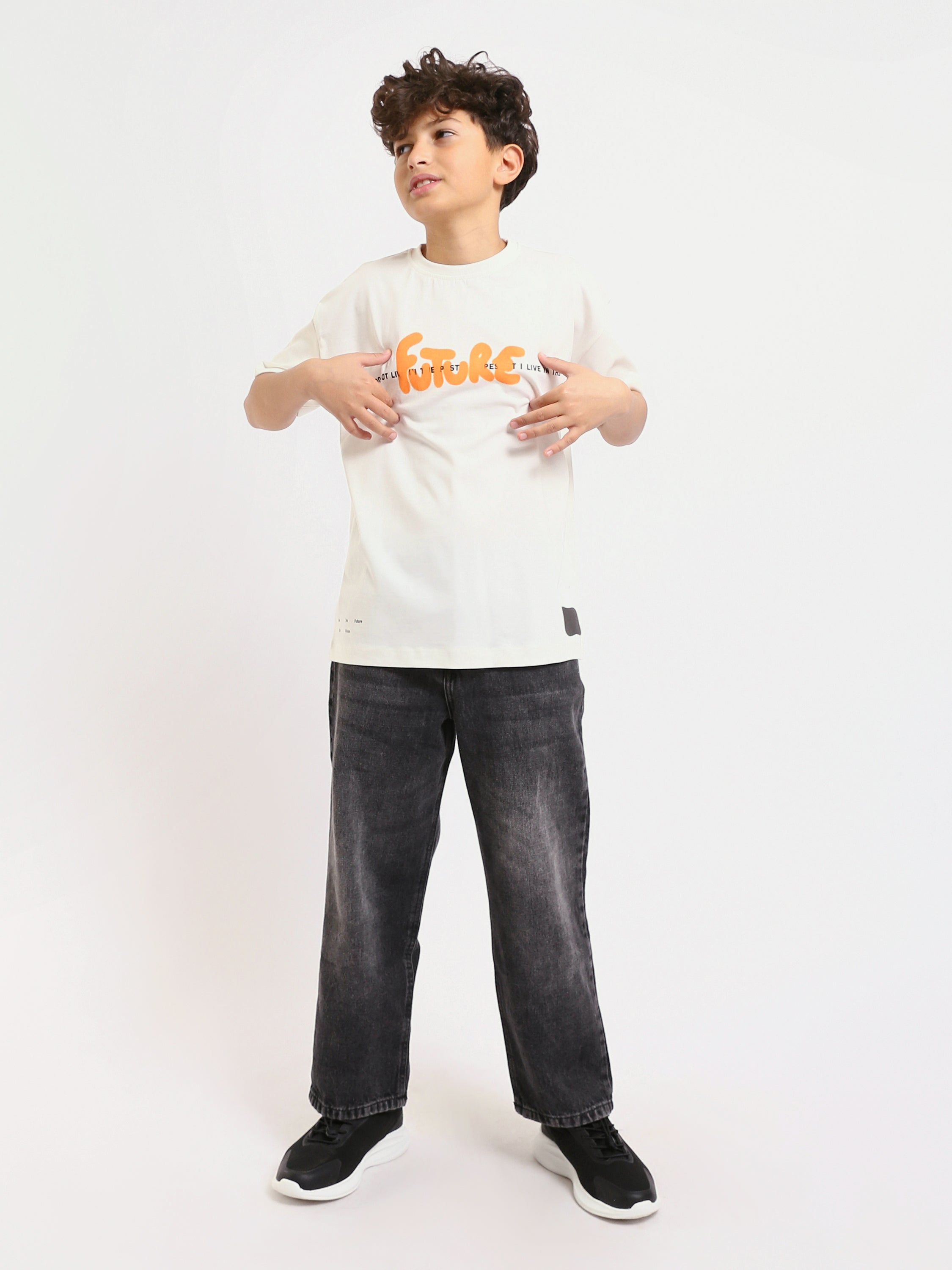 T-shirt Garçon – Imprimé ‘Future’ – Design Moderne et Confortable - TSH25SPRO20416TB1