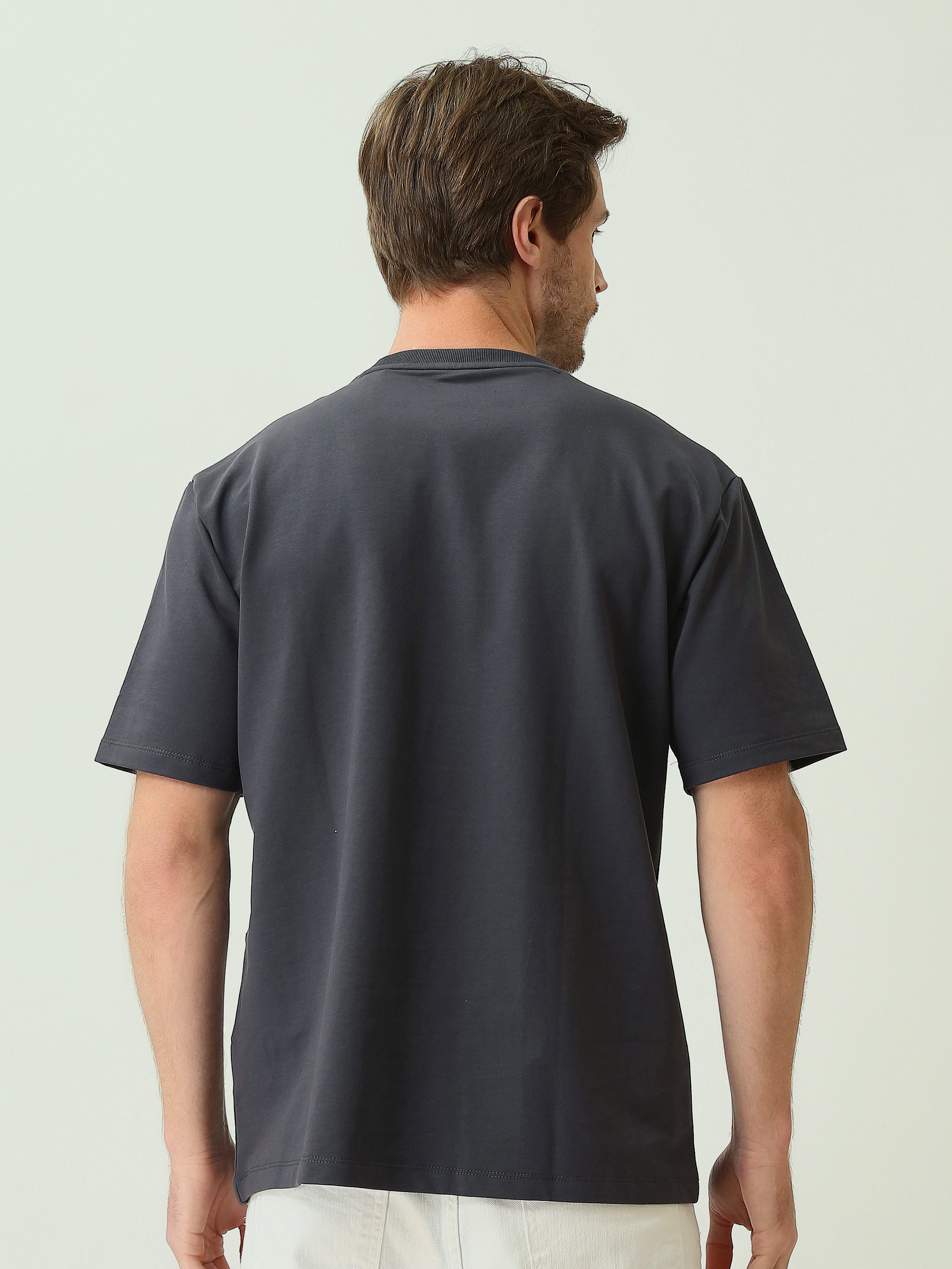 T-shirt Homme Oversize Uni à Coutures Structurées - TSH25SPRO20432TM1