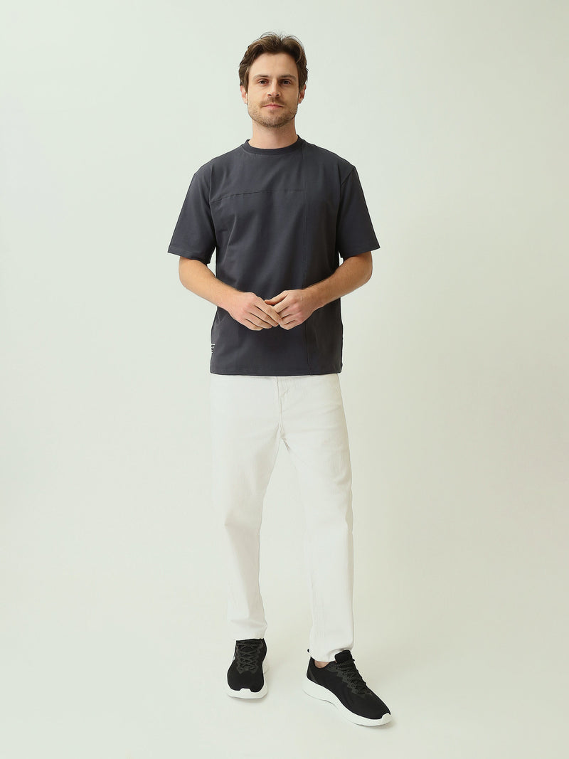 T-shirt Homme Oversize Uni à Coutures Structurées - TSH25SPRO20432TM1
