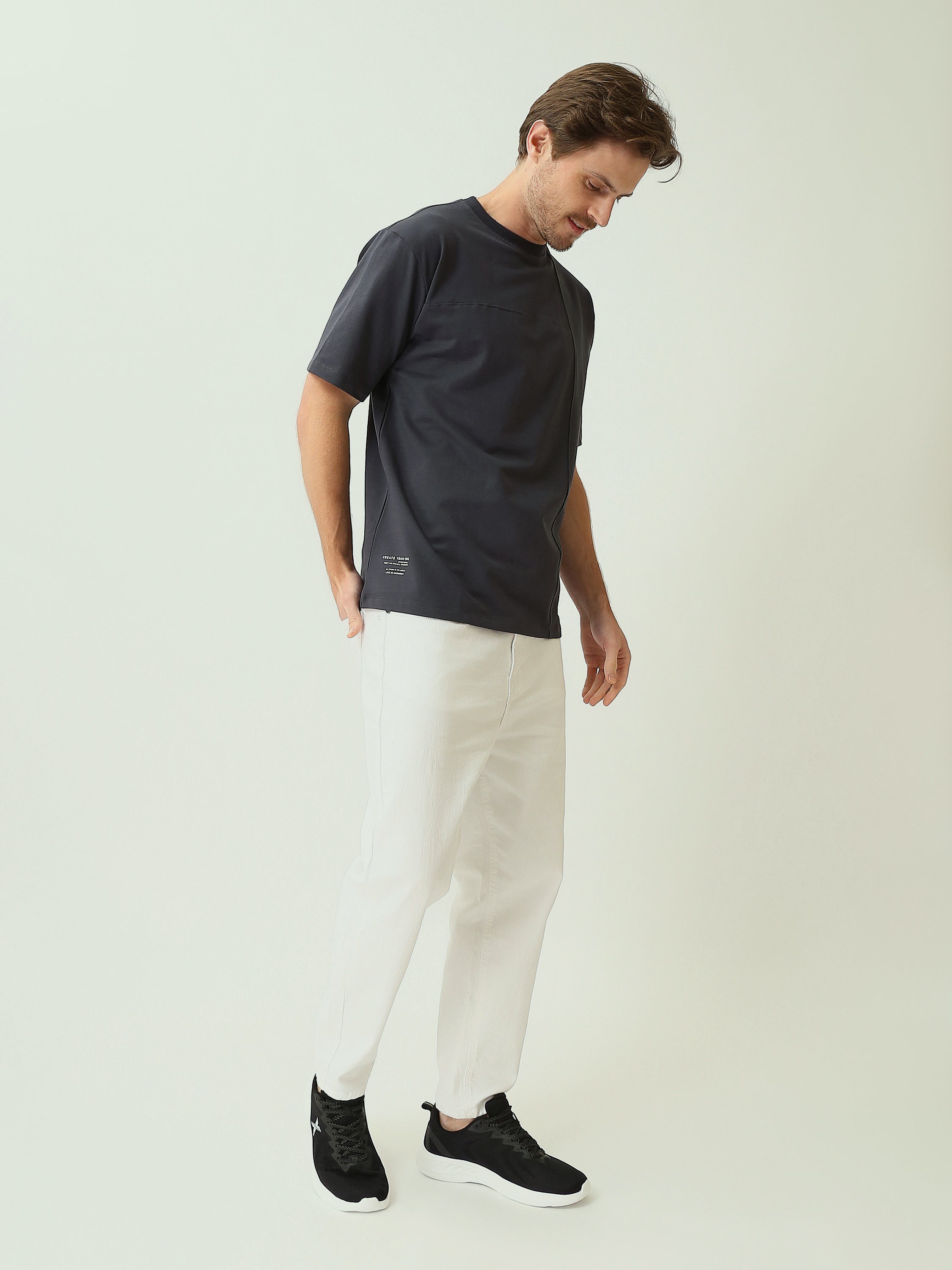 T-shirt Homme Oversize Uni à Coutures Structurées - TSH25SPRO20432TM1
