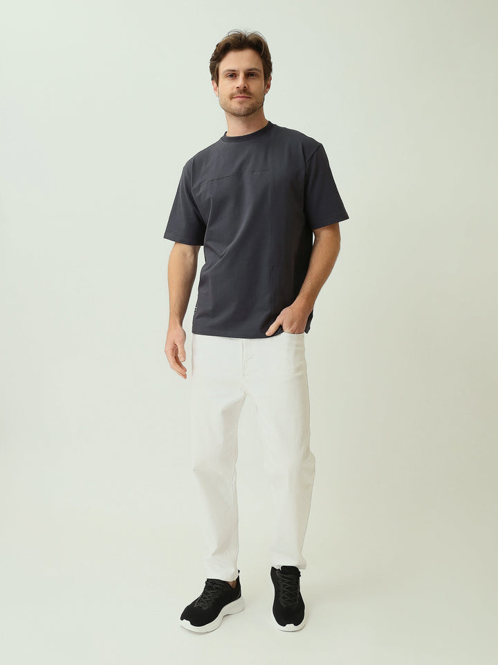T-shirt Homme Oversize Uni à Coutures Structurées - TSH25SPRO20432TM1