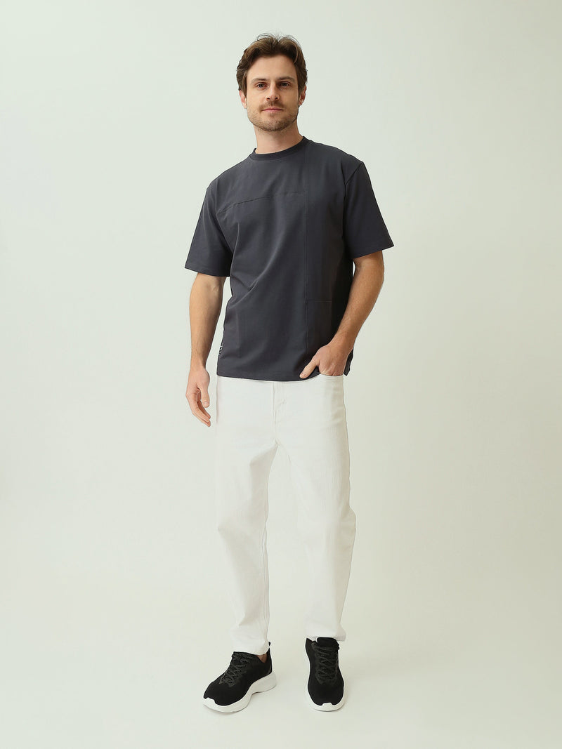 T-shirt Homme Oversize Uni à Coutures Structurées - TSH25SPRO20432TM1