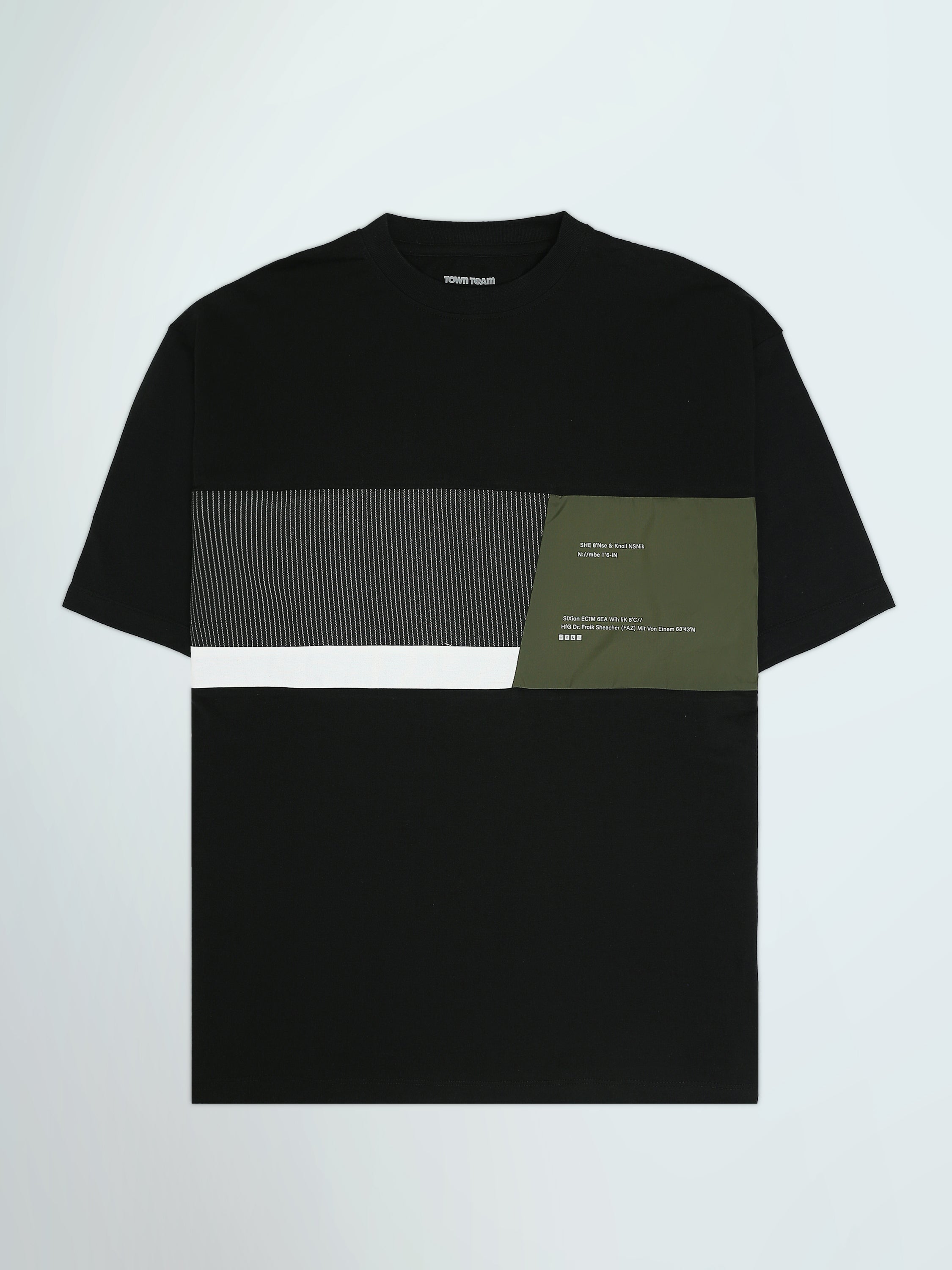T-shirt Homme Oversize à Empiècements Graphiques - TSH25SPRO20433TM1