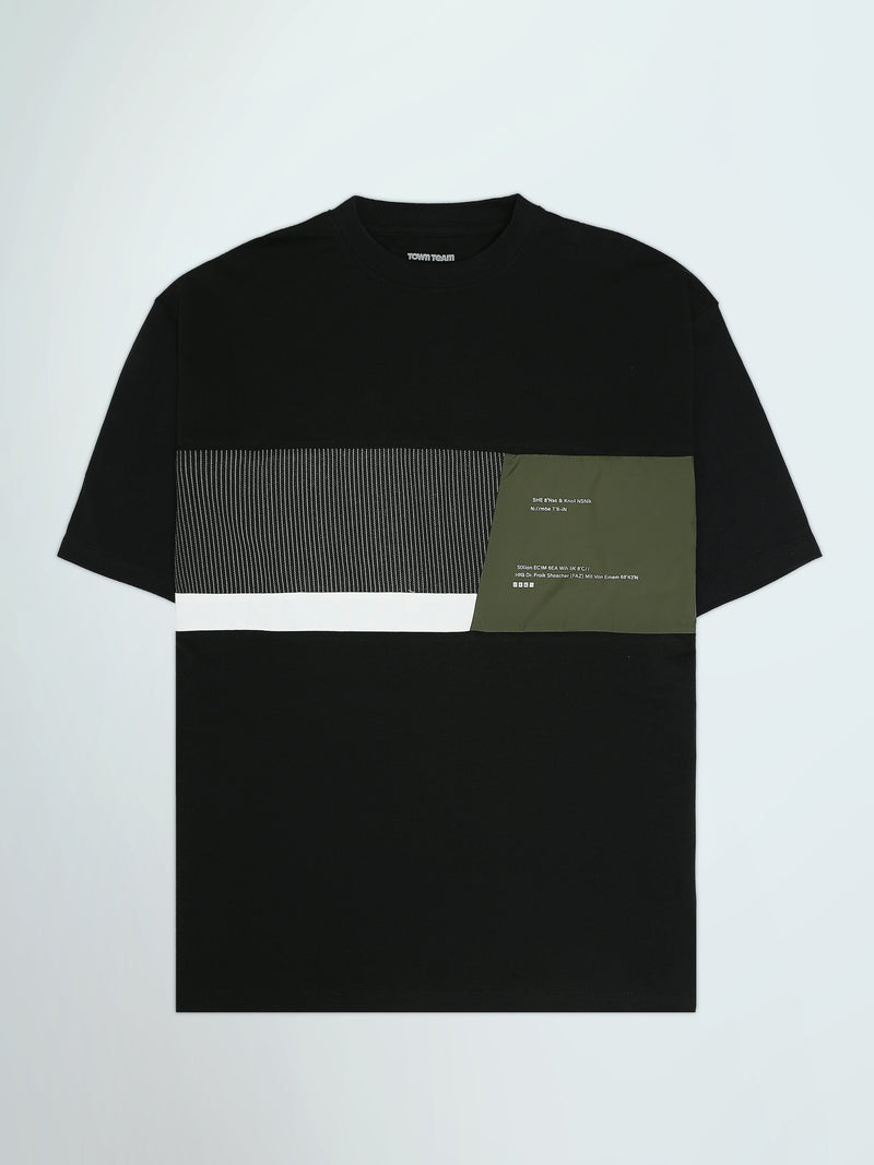 T-shirt Homme Oversize à Empiècements Graphiques - TSH25SPRO20433TM1