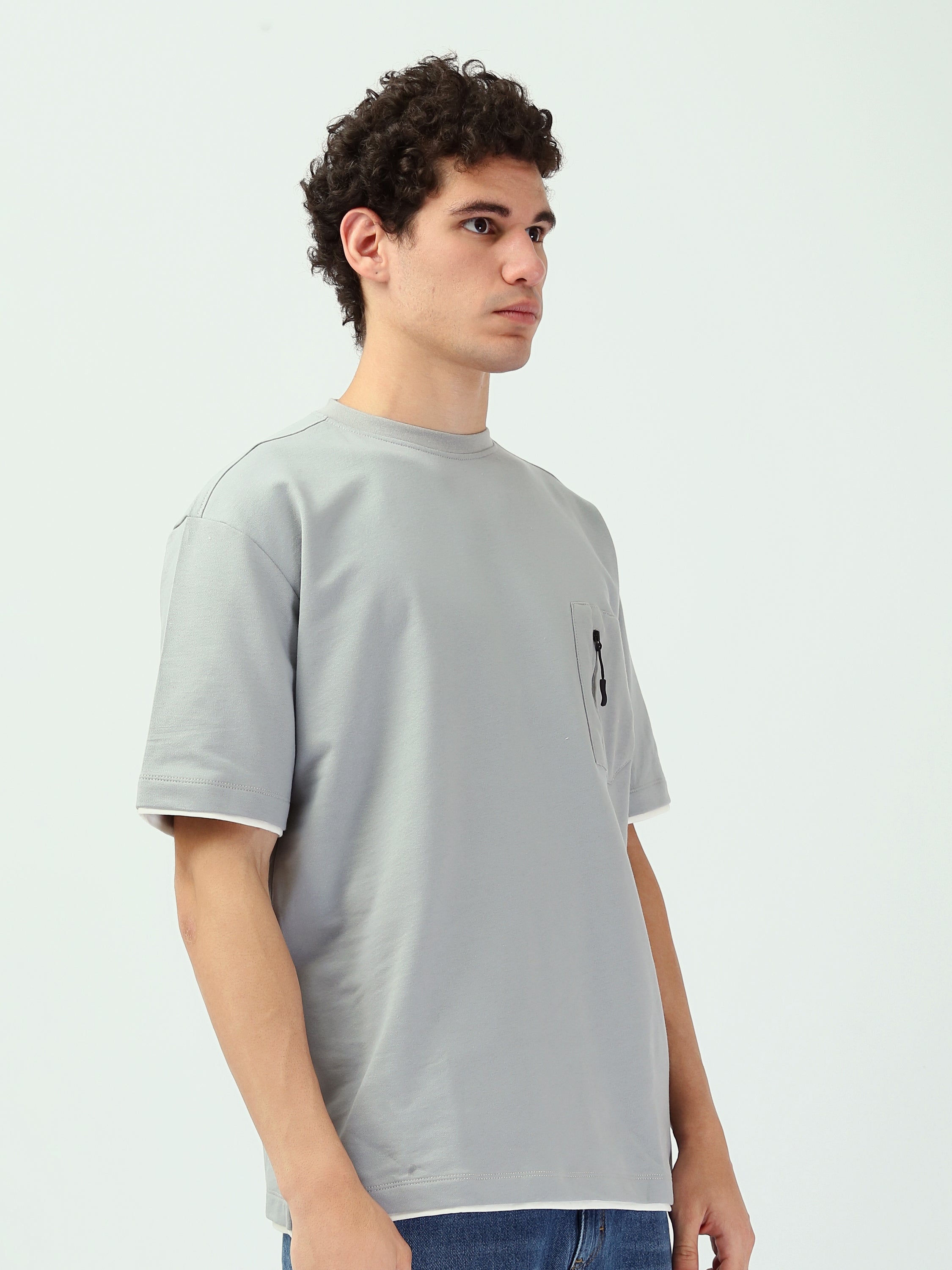 تيشيرت رجالي كاجوال ساده بتصميم عصري - TSH25SPRO20447TM1