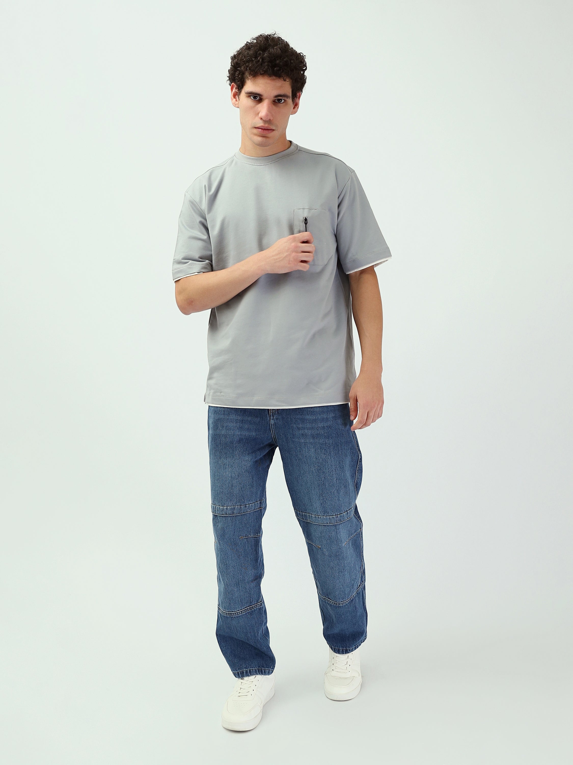 تيشيرت رجالي كاجوال ساده بتصميم عصري - TSH25SPRO20447TM1