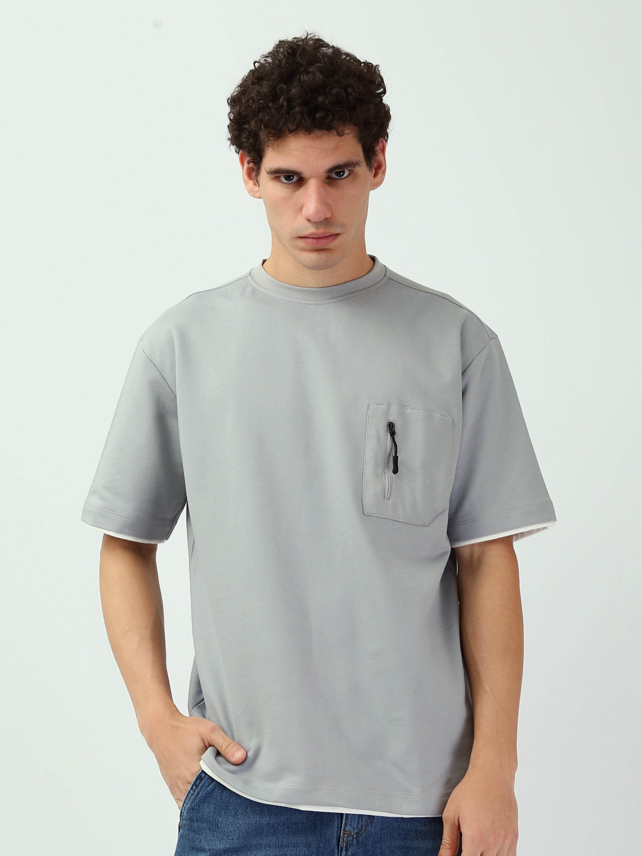 تيشيرت رجالي كاجوال ساده بتصميم عصري - TSH25SPRO20447TM1
