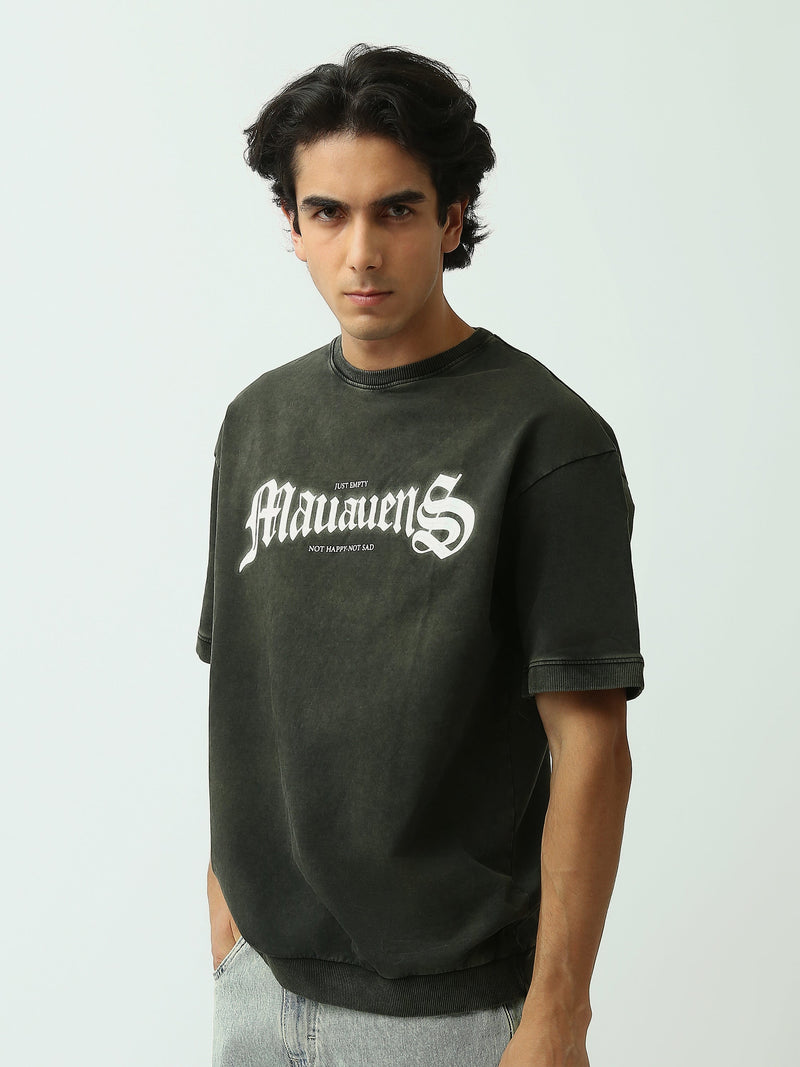 T-Shirt Homme Oversize à Lettrage Gothique Effet Vintage - TSH25SPRO20449TM1