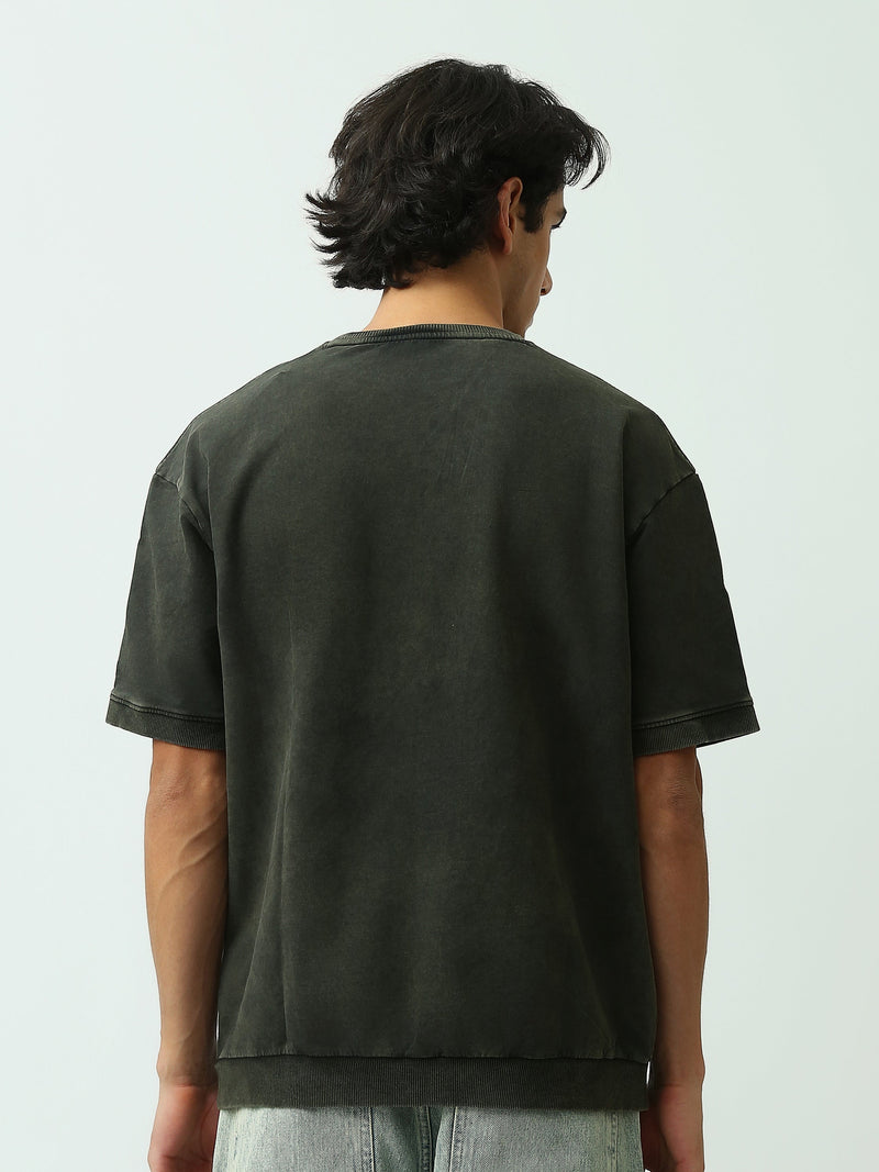 T-Shirt Homme Oversize à Lettrage Gothique Effet Vintage - TSH25SPRO20449TM1