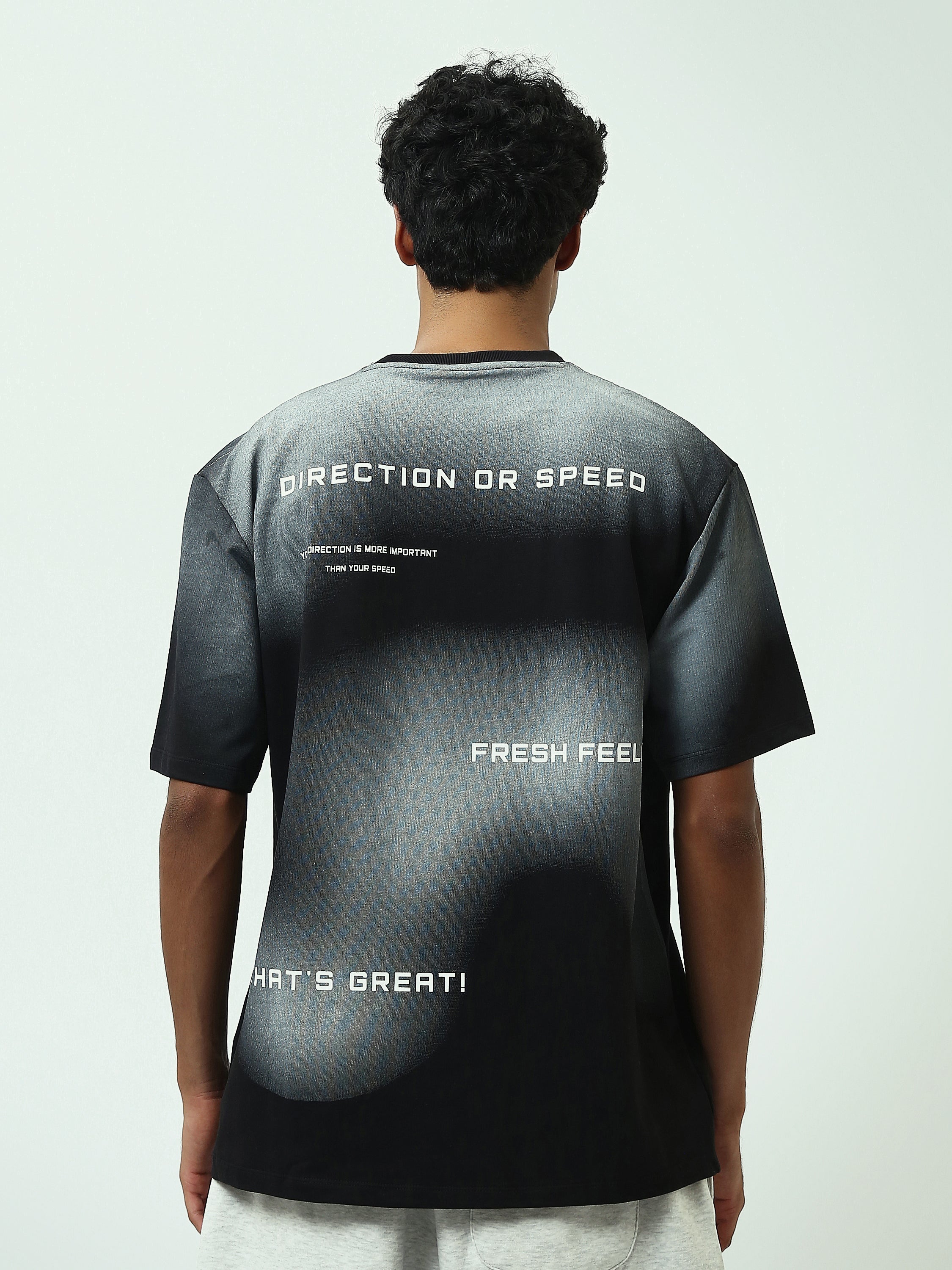 T-Shirt Homme Oversize à Imprimé Typographique Streetwear - TSH25SPRO20453TM1