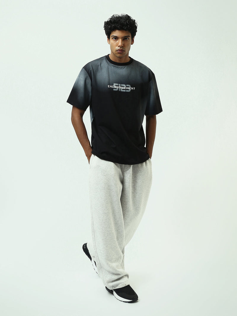 T-Shirt Homme Oversize à Imprimé Typographique Streetwear - TSH25SPRO20453TM1