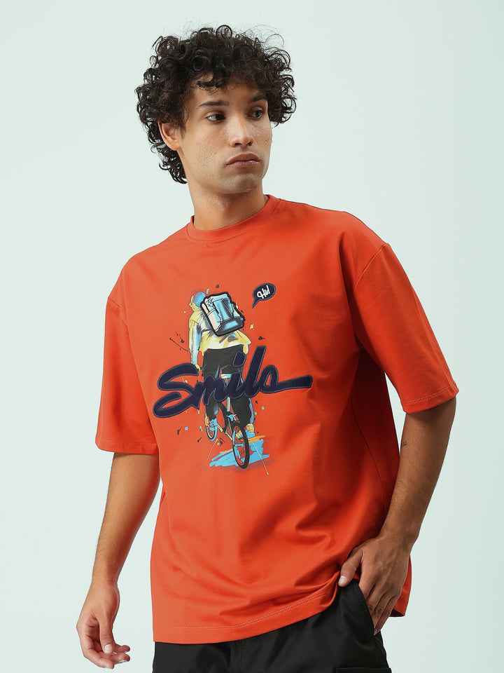 T-shirt Homme Oversize avec Imprimé Graphique Urbain - TSH25SPRO20458TM1