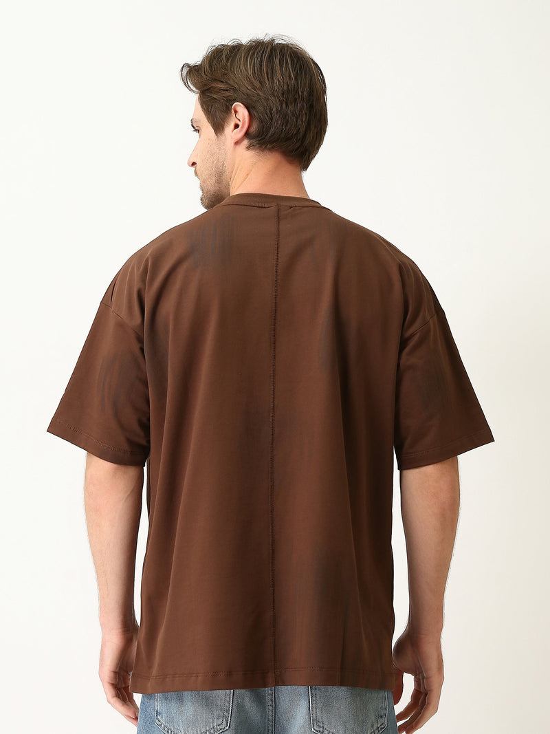 T-shirt Graphique Marron pour Homme - Style Moderne et Confortable - TSH25SPRO20460TM1