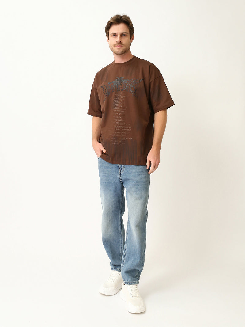 T-shirt Graphique Marron pour Homme - Style Moderne et Confortable - TSH25SPRO20460TM1