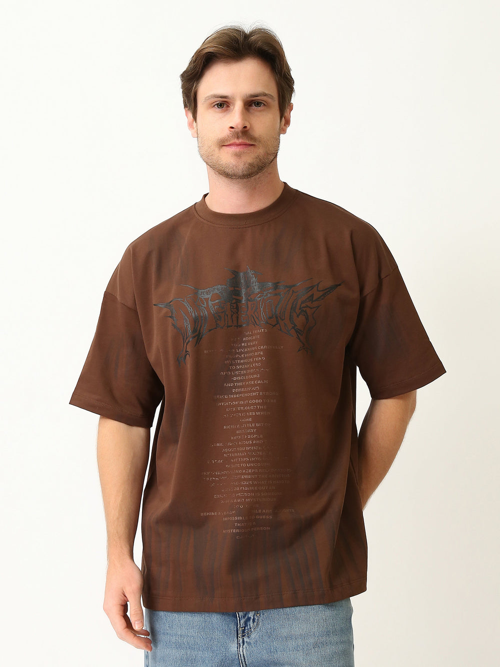 T-shirt Graphique Marron pour Homme - Style Moderne et Confortable - TSH25SPRO20460TM1