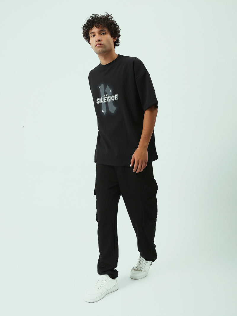 T-shirt Oversize Homme à Imprimé Silence Streetwear - TSH25SPRO20486TM1