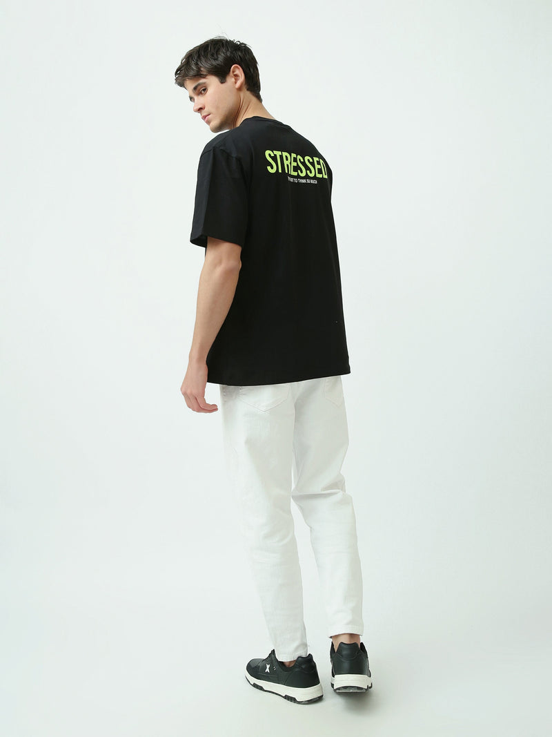 T-shirt Homme Oversize à Imprimé Graphique Stressed - TSH25SPRO20489TM1