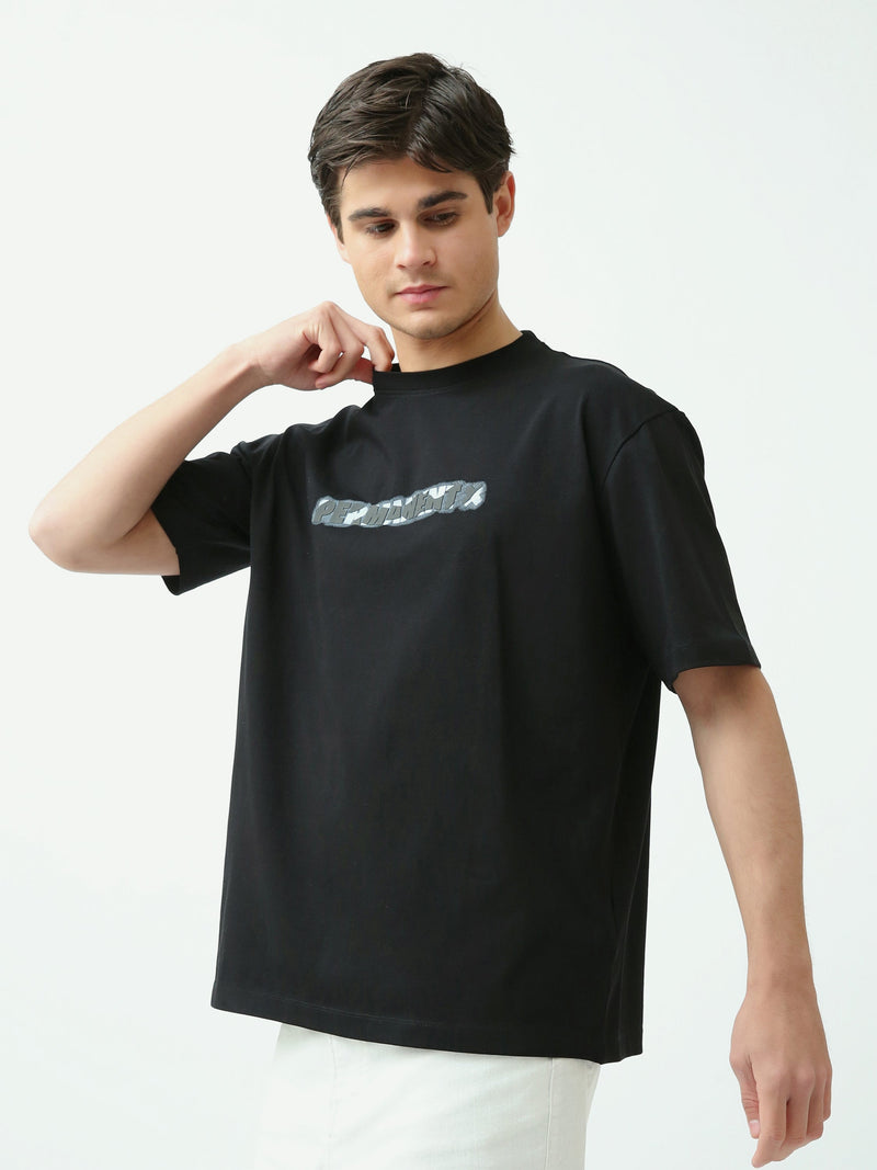 T-shirt Homme Oversize à Imprimé Typographique - TSH25SPRO20490TM1