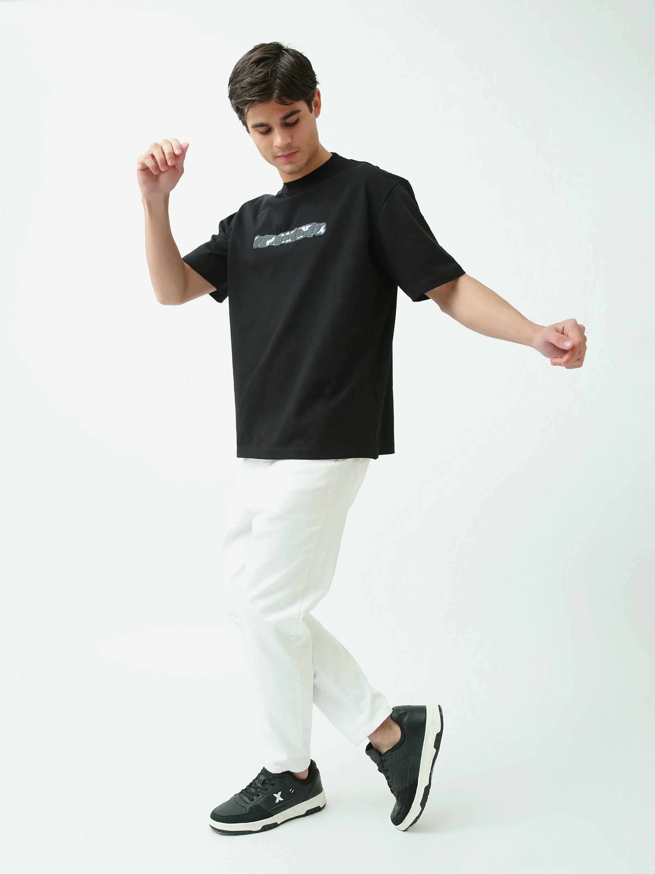 T-shirt Homme Oversize à Imprimé Typographique - TSH25SPRO20490TM1