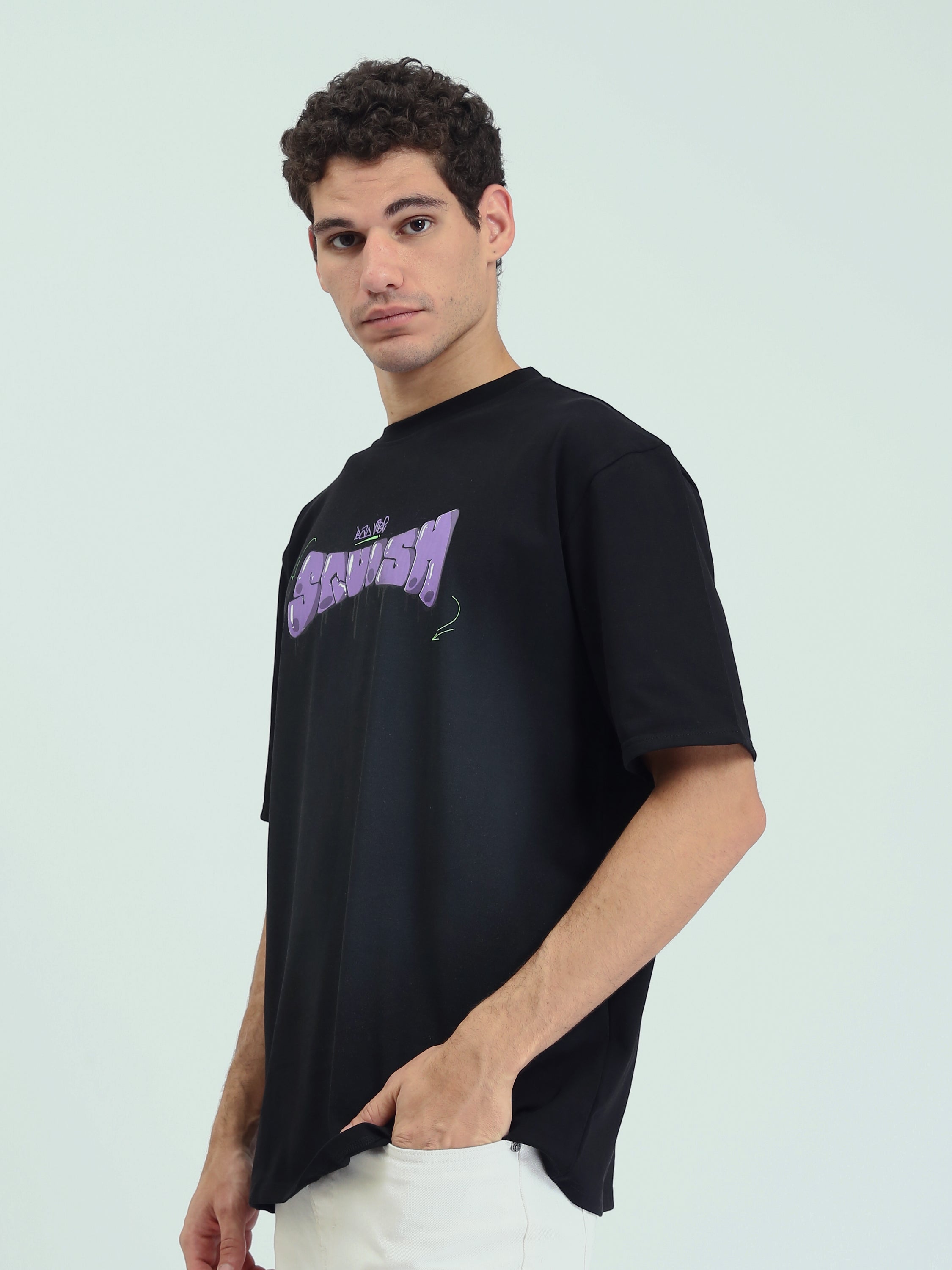 T-Shirt Oversize Homme à Imprimé Graffiti Streetwear - TSH25SPRO20491TM1