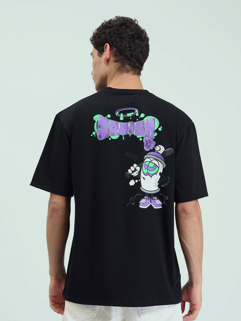T-Shirt Oversize Homme à Imprimé Graffiti Streetwear - TSH25SPRO20491TM1