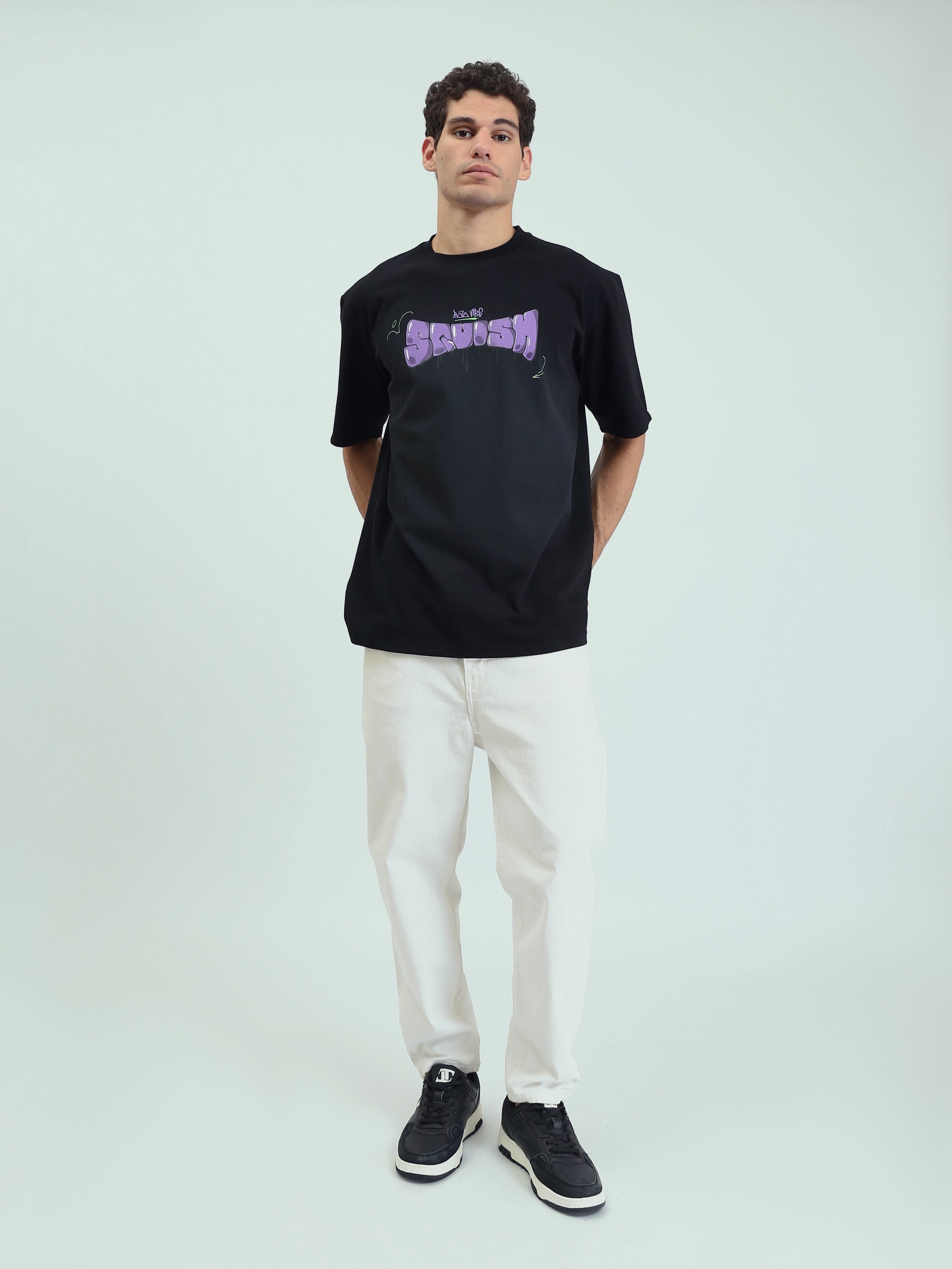 T-Shirt Oversize Homme à Imprimé Graffiti Streetwear - TSH25SPRO20491TM1